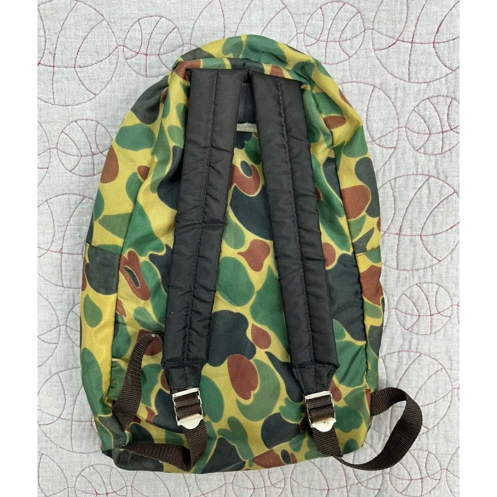 VTG Backpack Camouflage Nylong with Leather Lash Tabs